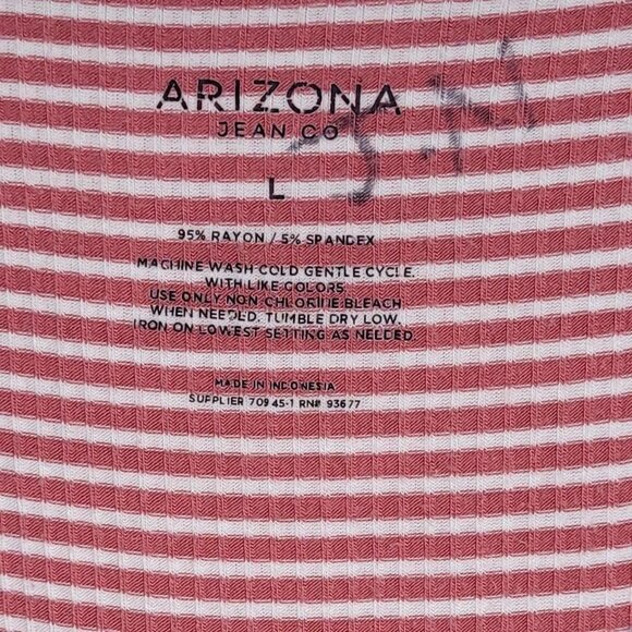 Arizona Red + White Striped T‑Shirt | Women’s Large | Casual Everyday - Picture 2 of 4